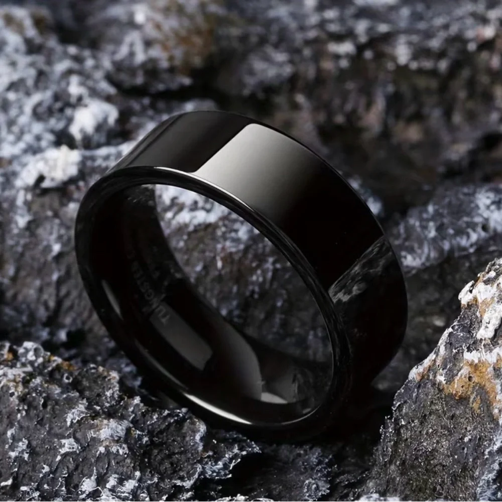 Black Tungsten Carbide Steel 6 mm Men’s or Women’s Unisex Wedding Band Ring